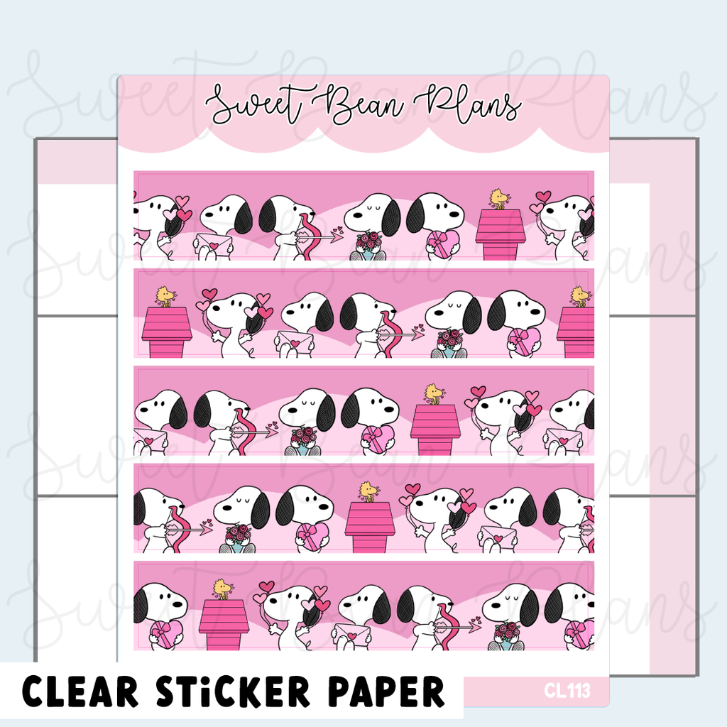 CLEAR Puppy Love Washi Strip Planner Stickers | Cl 113