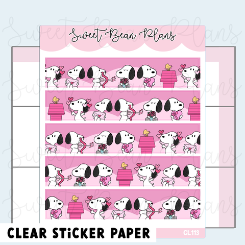 CLEAR Puppy Love Washi Strip Planner Stickers | Cl 113