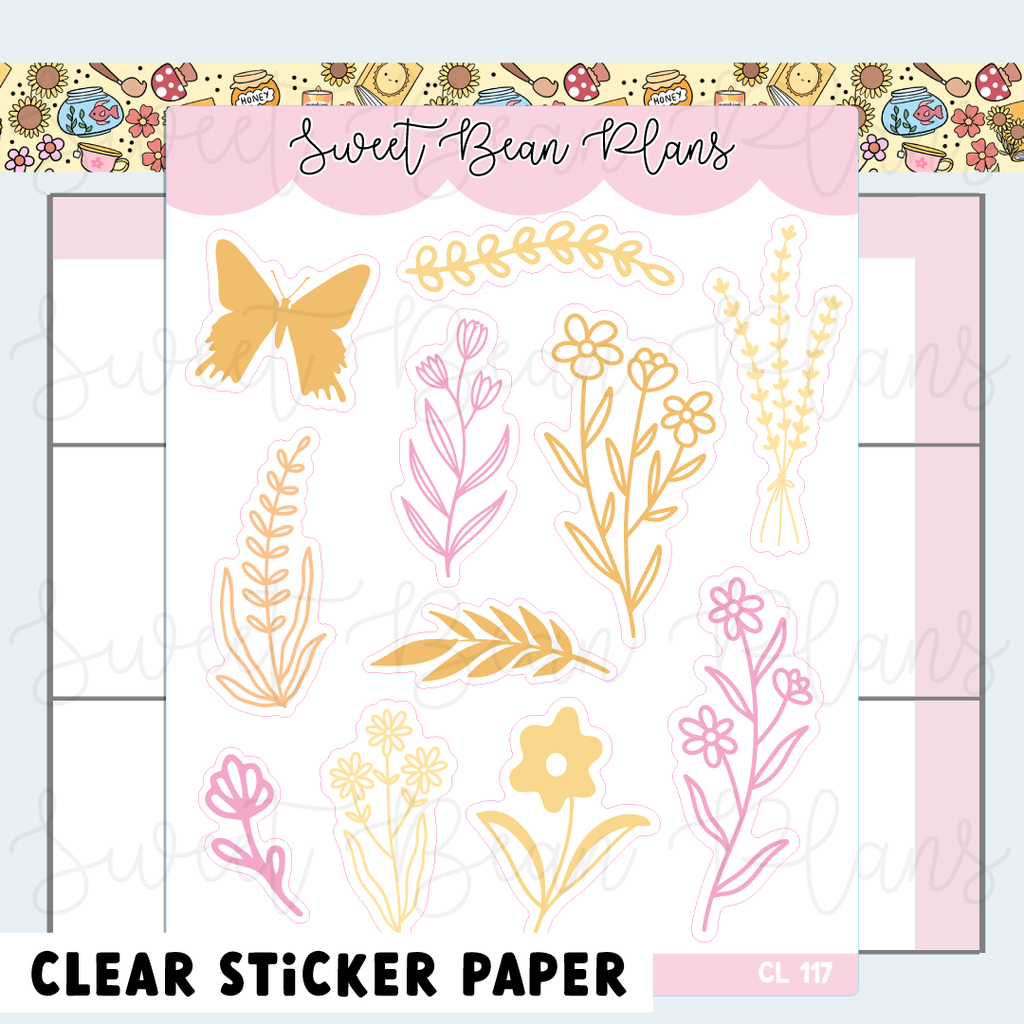 CLEAR April 2026 Floral Planner Stickers | Cl 117