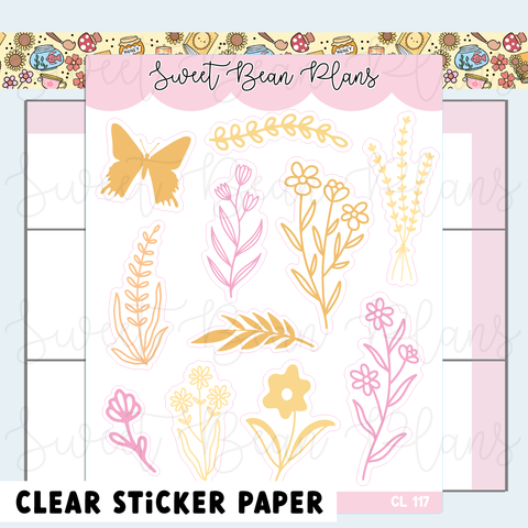 CLEAR April 2026 Floral Planner Stickers | Cl 117