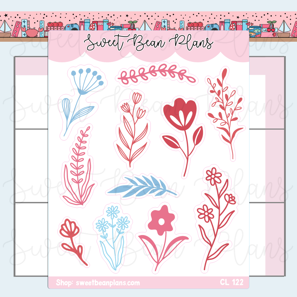 CLEAR June 2026 Floral Planner Stickers | Cl 122