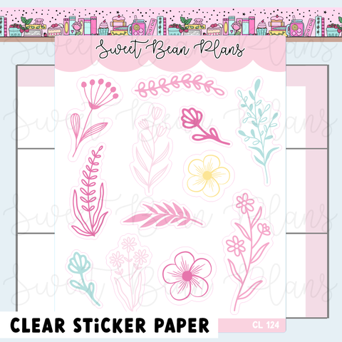 CLEAR July 2026 Floral Planner Stickers | Cl 124