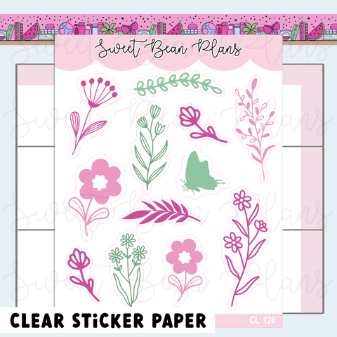 CLEAR August 2026 Floral Planner Stickers | Cl 126