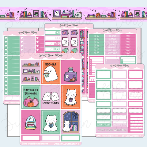 Cute Halloween Weekly Kit Vinyl Planner Stickers