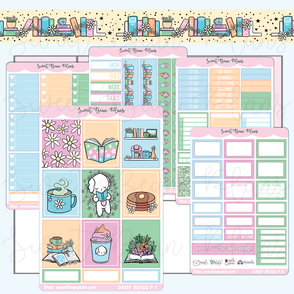 Daisy Reads Weekly Kit Vinyl Planner Stickers