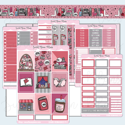 Dark Romance Reads Weekly Kit Vinyl Planner Stickers