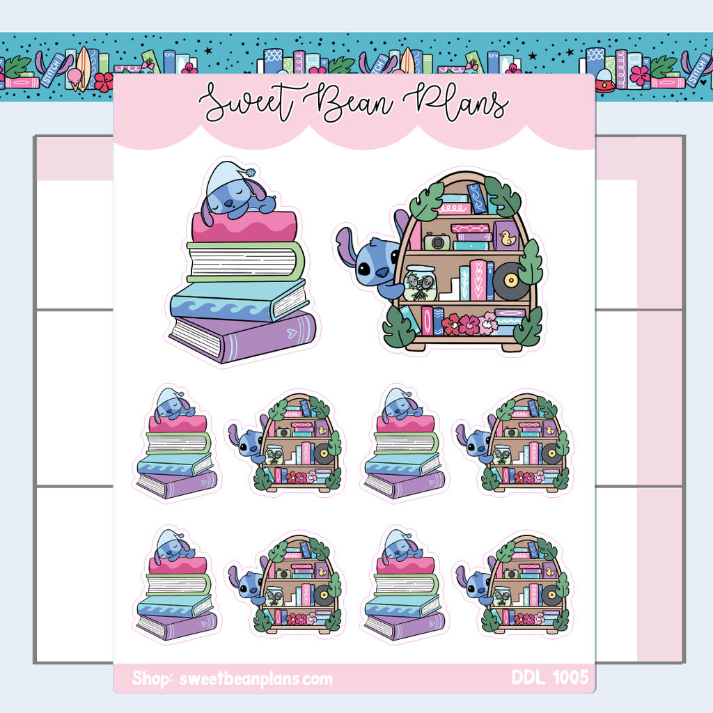 Stitch Book Stack Vinyl Planner Stickers | Ddl 1005