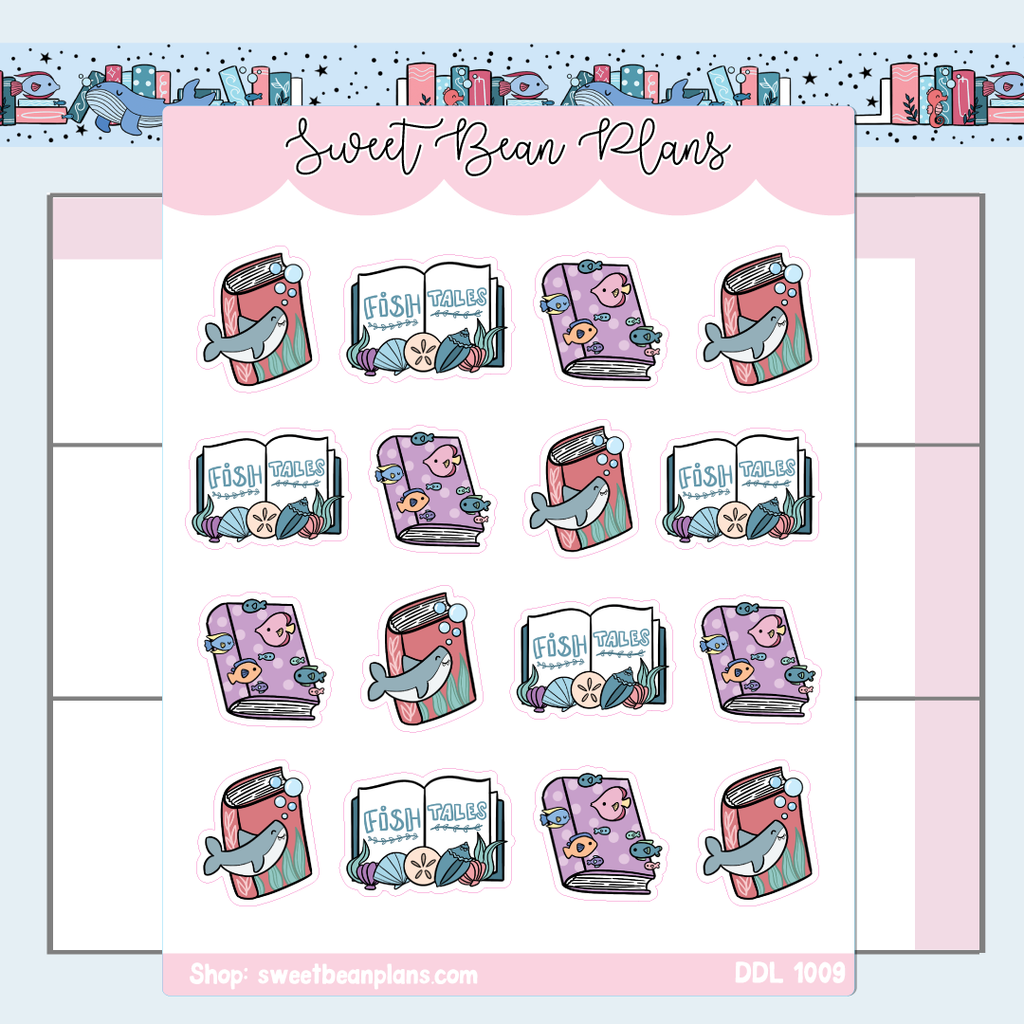 Sea Books Vinyl Planner Stickers | Ddl 1009