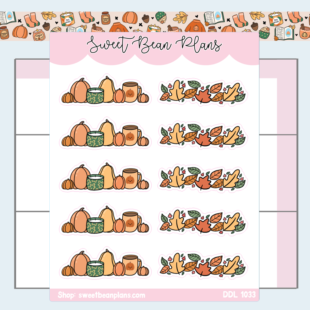 Fall Banners Vinyl Planner Stickers | Ddl 1033