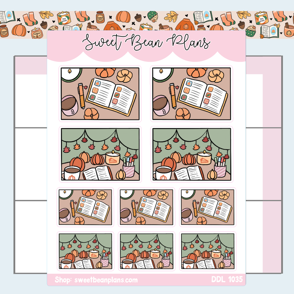 Fall Journaling Flat Lay Vinyl Planner Stickers | Ddl 1035