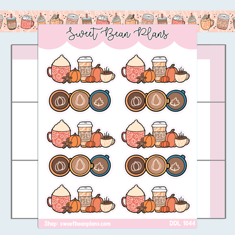 Pumpkin Spice Banners Vinyl Planner Stickers | Ddl 1044