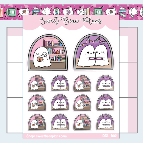 Bookish Ghost Windows Vinyl Planner Stickers | Ddl 1061