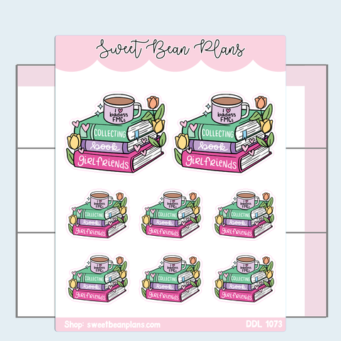 Book Girlfriends Book Stack Vinyl Planner Stickers | Ddl 1073