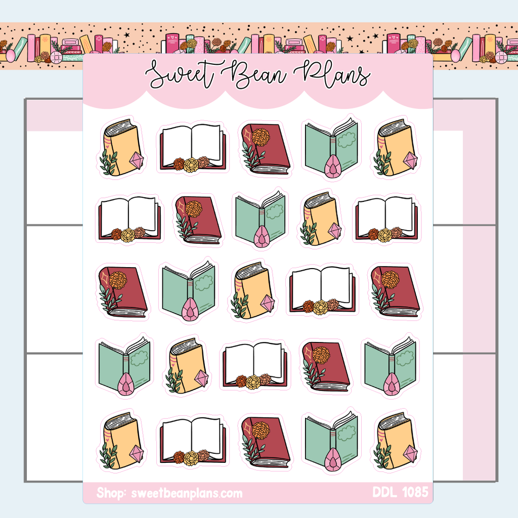 October 2024 Books Vinyl Planner Stickers | Ddl 1085