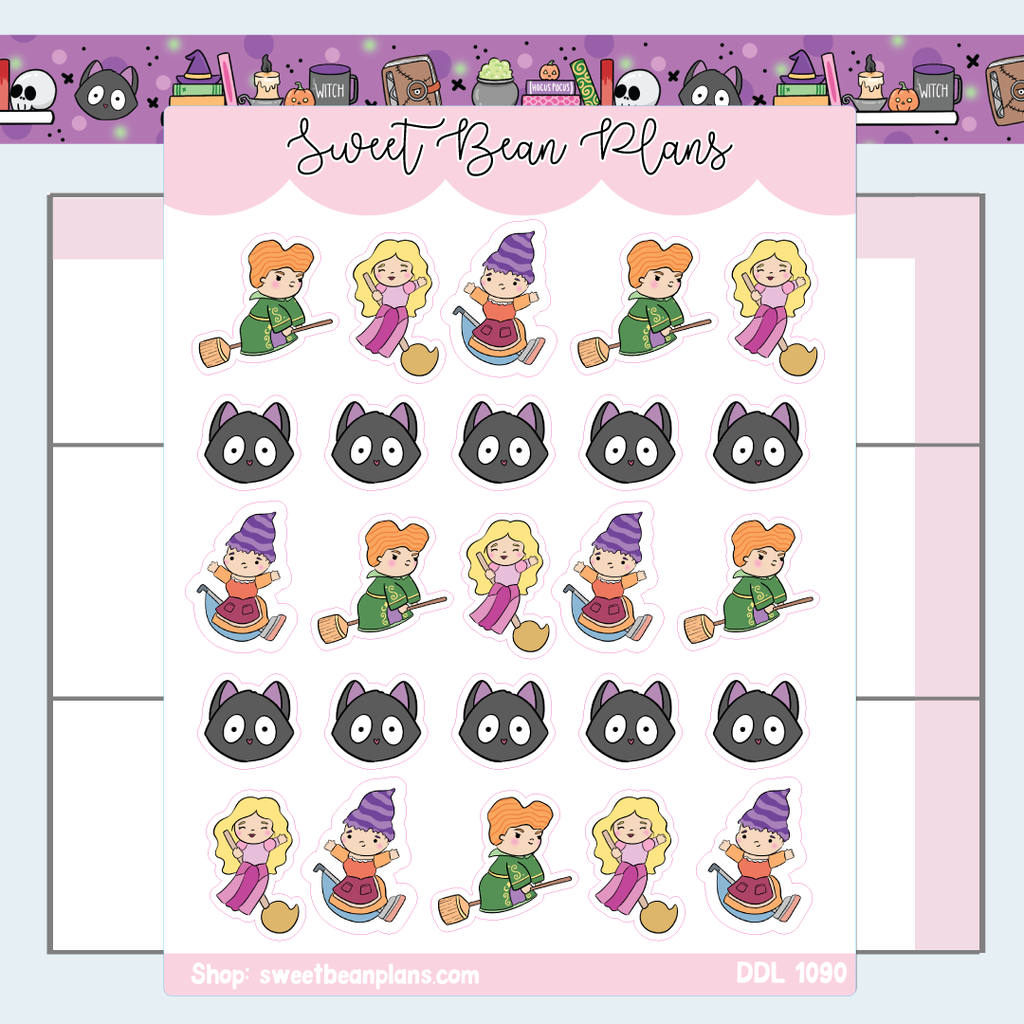 Witch Doodles Vinyl Planner Stickers | Ddl 1090