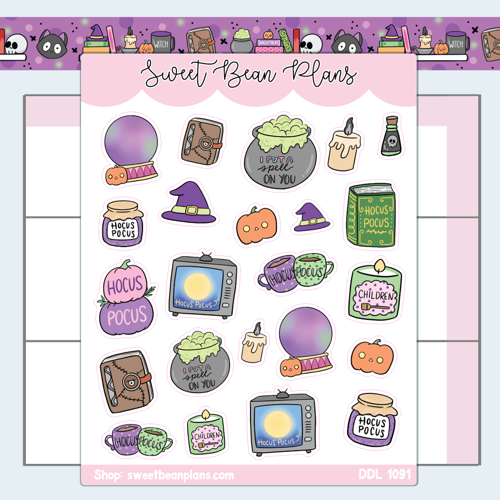 Hocus Home Doodles Vinyl Planner Stickers | Ddl 1091