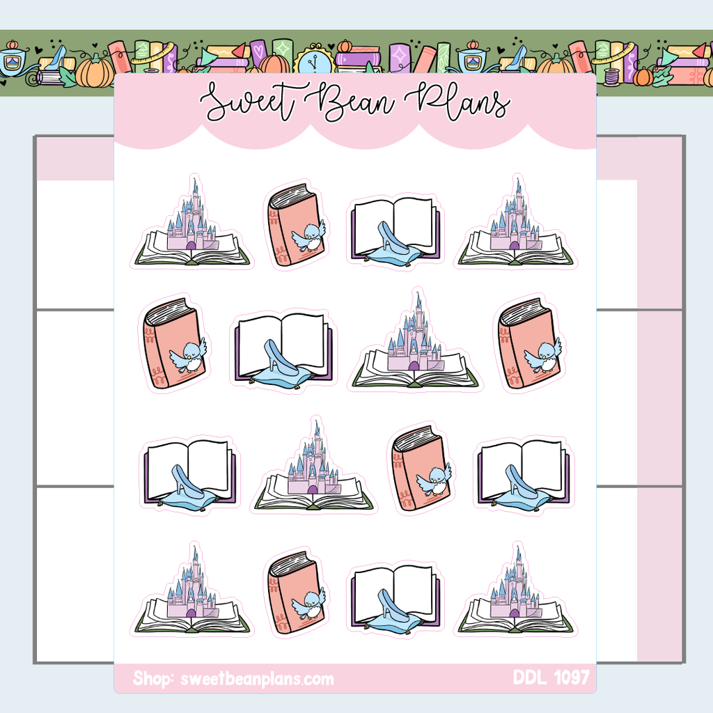 Fall Princess Books Vinyl Planner Stickers | Ddl 1097