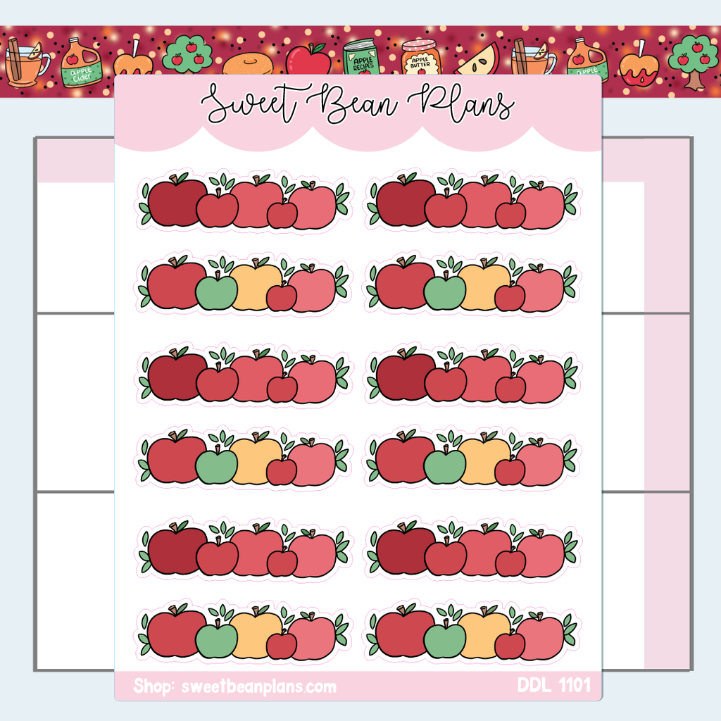 Apple Banners Vinyl Planner Stickers | Ddl 1101