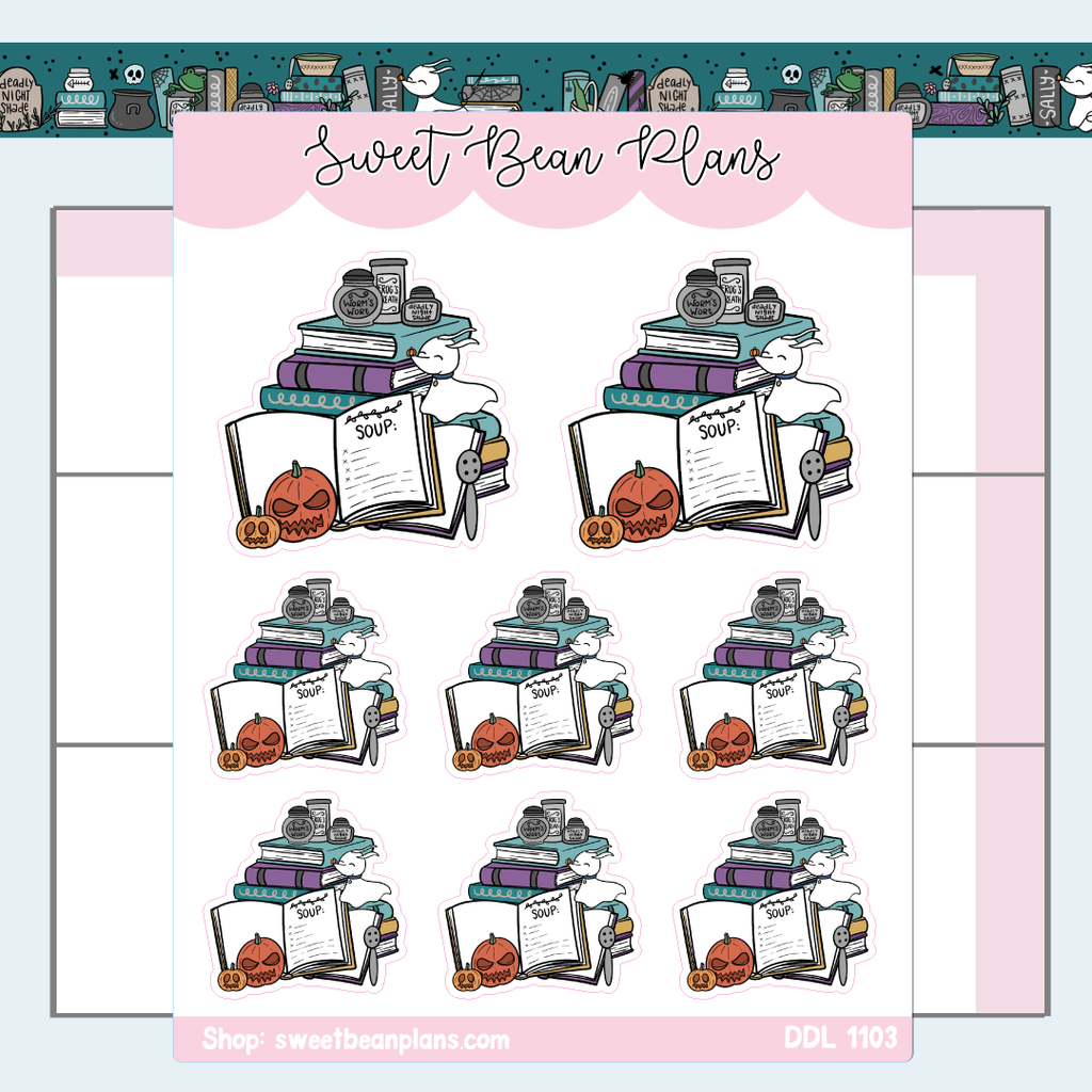 Sally's Book Stack Vinyl Planner Stickers | Ddl 1103