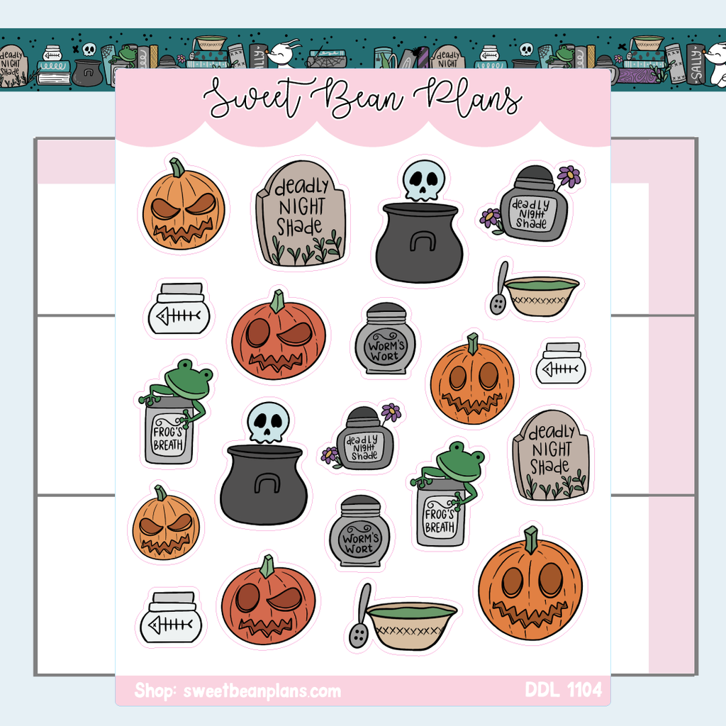 Nightmare Doodles Vinyl Planner Stickers | Ddl 1104