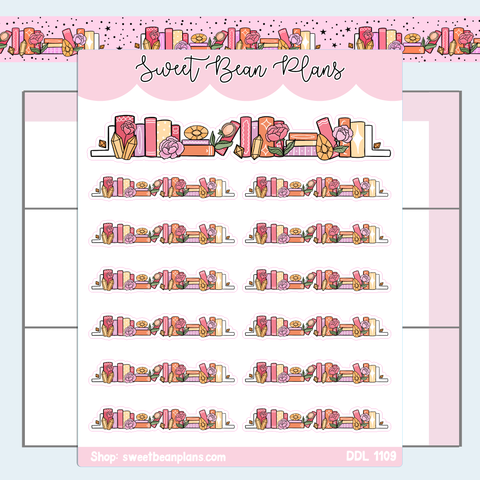 November 2024 Bookshelf Vinyl Planner Stickers | Ddl 1109