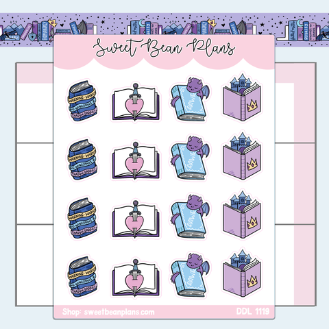 Romantasy Books Vinyl Planner Stickers | Ddl 1119