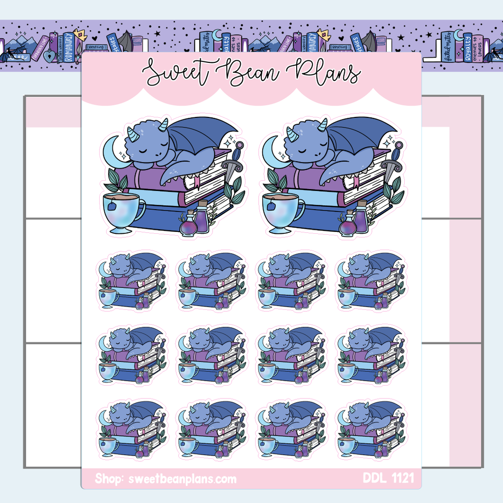 Dragon Book Stacks Vinyl Planner Stickers | Ddl 1121