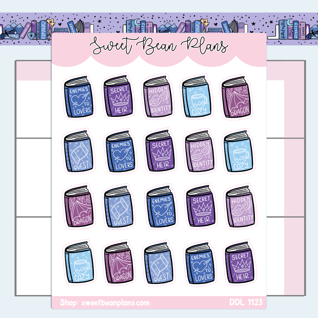 Fantasy Book Tropes Vinyl Planner Stickers | Ddl 1123