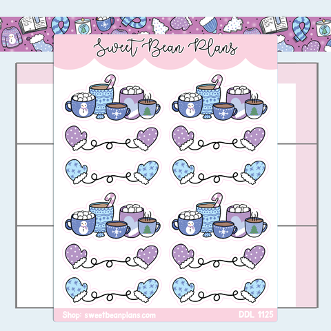 Winter Banners Vinyl Planner Stickers | Ddl 1125