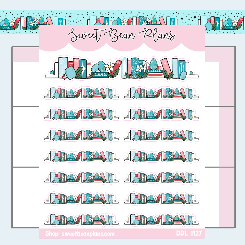 December 2024 Bookshelf Vinyl Planner Stickers | Ddl 1127