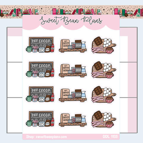 Hot Cocoa Stations Vinyl Planner Stickers | Ddl 1133