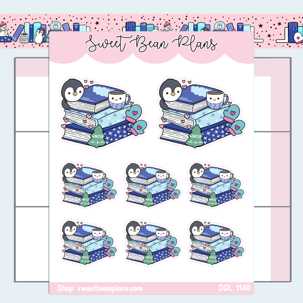 Penguin Book Stack Vinyl Planner Stickers | Ddl 1140