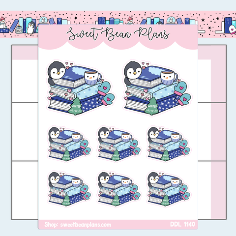 Penguin Book Stack Vinyl Planner Stickers | Ddl 1140