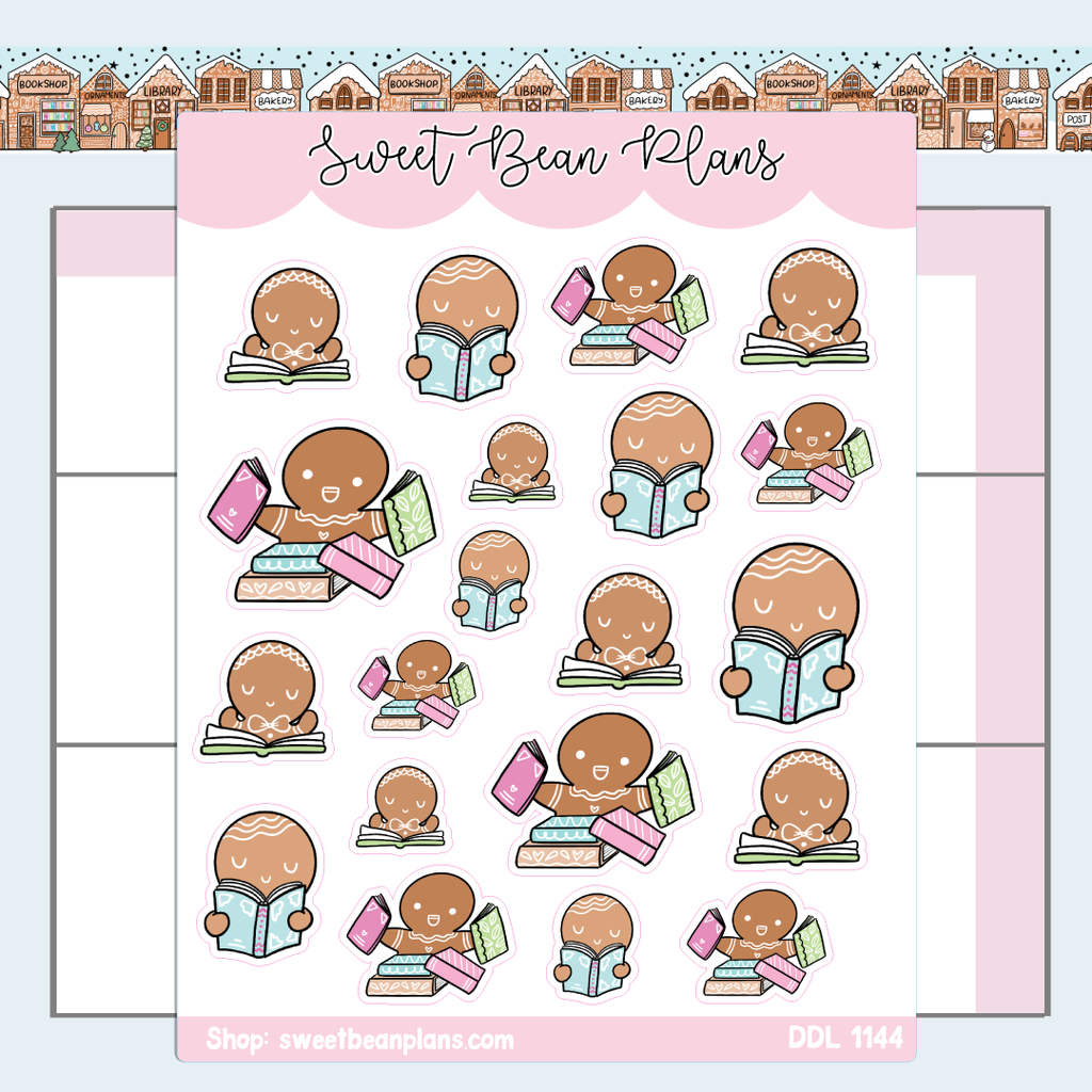 Bookish Gingerbreads Vinyl Planner Stickers | Ddl 1144