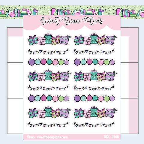 Cute Christmas Banners Vinyl Planner Stickers | Ddl 1149