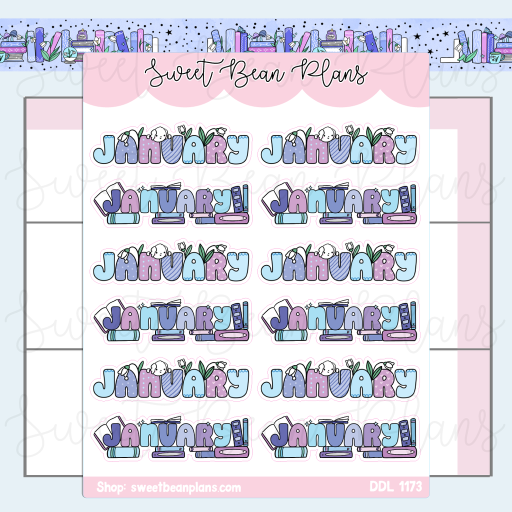 January 2025 Banners Vinyl Planner Stickers | Ddl 1173