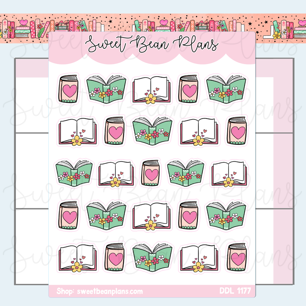 February 2025 Books Vinyl Planner Stickers | Ddl 1177