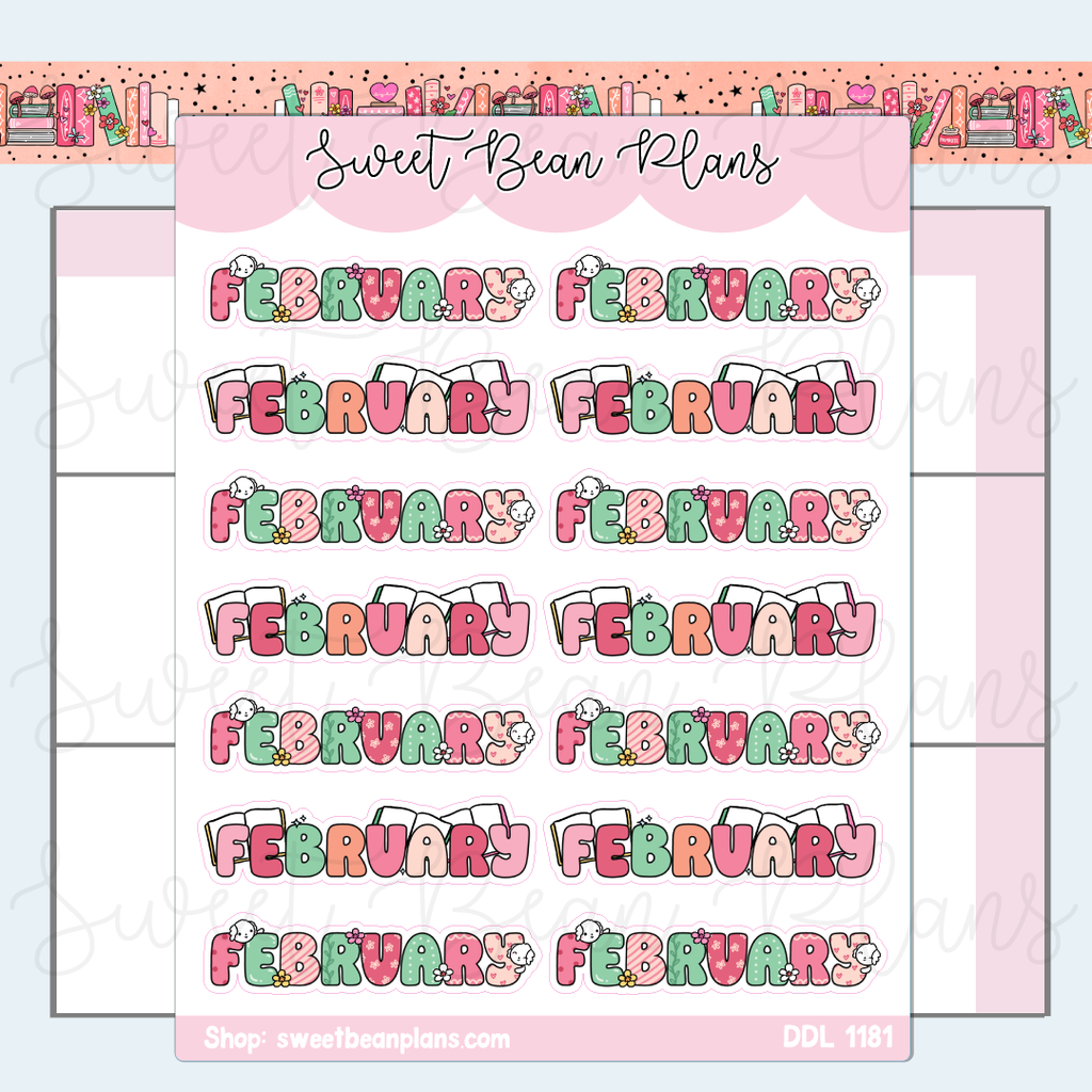 February 2025 Banners Vinyl Planner Stickers | Ddl 1181