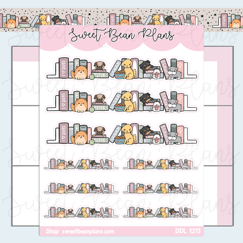 Dog Bookshelf Vinyl Planner Stickers | Ddl 1213