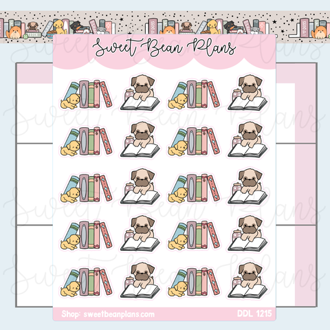 Bookish Dogs Vinyl Planner Stickers | Ddl 1215