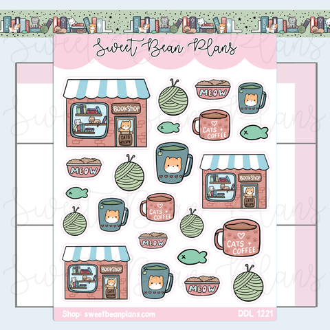 Cat Mom Doodles Vinyl Planner Stickers | Ddl 1221