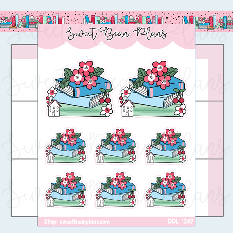 May 2025 Book Stack Vinyl Planner Stickers | Ddl 1247
