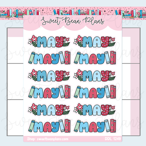 May 2025 Banners Vinyl Planner Stickers | Ddl 1249