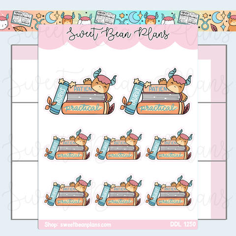 Taurus Book Stack Vinyl Planner Stickers | Ddl 1250
