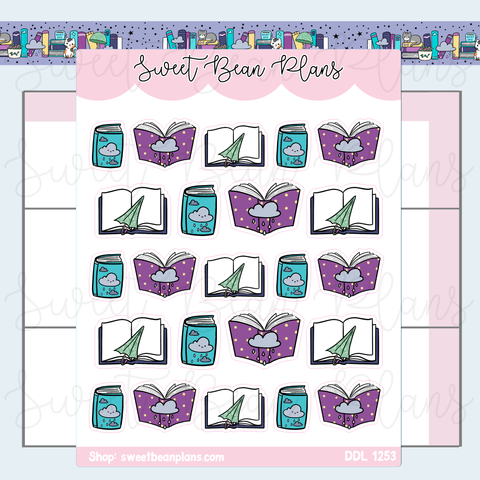 Rainy Books Vinyl Planner Stickers | Ddl 1253