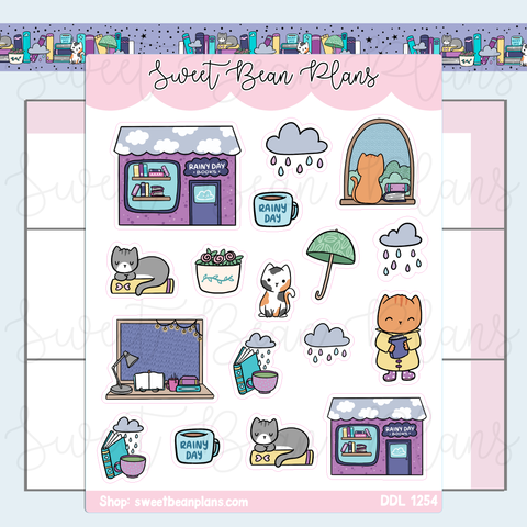 Rainy Doodles Vinyl Planner Stickers | Ddl 1254