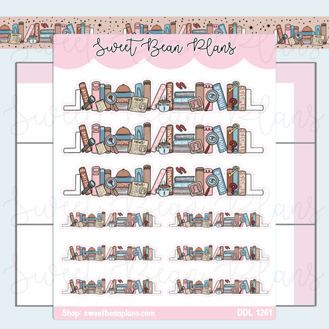 Mystery Bookshelf Vinyl Planner Stickers | Ddl 1261