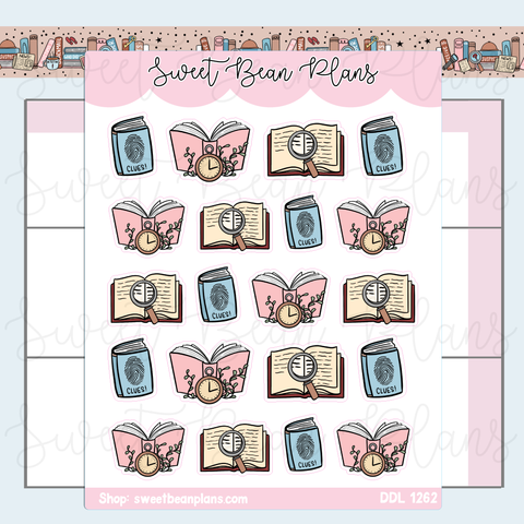 Mystery Books Vinyl Planner Stickers | Ddl 1262
