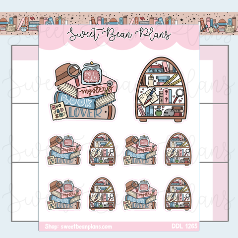 Mystery Book Stacks Vinyl Planner Stickers | Ddl 1265