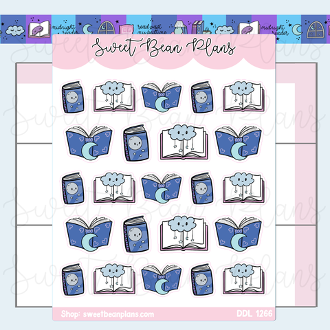 Midnight Books Vinyl Planner Stickers | Ddl 1266